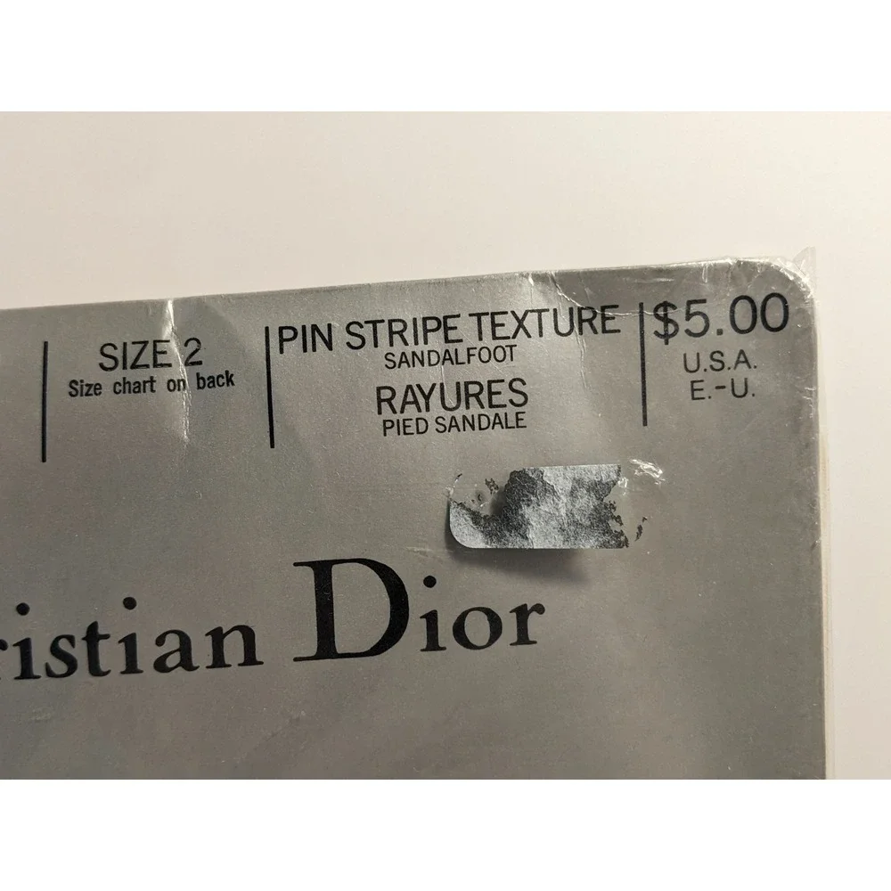 Christian Dior Tailorette 4369‎ Plum Violet Pin Stripe Texture Tights Size 2 NEW